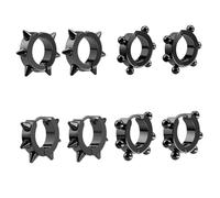 FRCOLOR 8 Piezas Conjunto Pendientes de Clip Inoxidable Mujeres Ear Cuff sin Perforación Joyería de Cumpleaños San Valentín