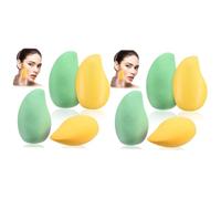 FRCOLOR 8 piezas de belleza huevo maquillaje polvo borla de sombra de ojos aplicadores de doble cara esponjas para base de maquillaje soplos de polvo para la cara niña cosméticos fruta fundación