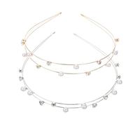 FRCOLOR 8 Piezas Diadema de perforación de doble drenaje diademas de niña tocado de de imitación hair topper diademas de diadema de de imitación pedrería