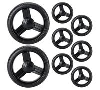 FRCOLOR 8 Ruedas Giratorias De Repuesto Para Andadores De Bebés Y Cochecitos De Mascotas Incluye Vástago Y Ruedas Giratorias Color Negro Fabricadas En Eva