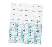 FRCOLOR 80piezas Tarjetas De Educación Musical Para Principiantes Tarjetas De Piano Para Aprendizaje Para Herramienta De Aprendizaje De Ritmo Compatible Varios Instrumentos Para Clases De