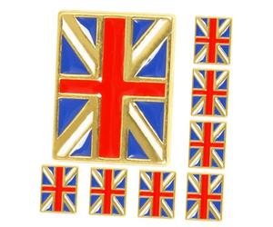 FRCOLOR 8piezas Broche Union Jack Insignia Británica Pin de Solapa Bandera del Reino Unido para Decoración de Viajes de Inglaterra y Artículos de Recuerdo