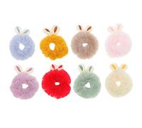 FRCOLOR 8piezas Coletero Orejas De Conejo Diademas Adorables De Felpa Para Niña Gomas Pelo Accesorio Pelo De Niña Para Fiestas y Actividades Diarias