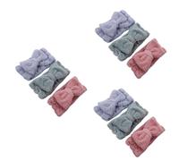 FRCOLOR 9 piezas de diadema de maquillante hijab de algodón para mujeres diadema con lazo de filete estiramiento pañuelo con lazo verde hijab rosa goma turbante ajuste damas spa