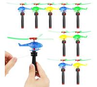 FRCOLOR 9 Piezas Juguete de Helicóptero Manual Juguetes Aéreos de Actividad al Aire Construcción Robusta Plástico para Diversión y Exploración