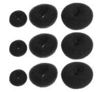 FRCOLOR 9piezas Máquina Para Hacer Moños De Pelo Dona Para Moños Forma De Disco Color Negro Mediano Para Niñas y Mujeres Que Buscan Moldear y Peinar El Cabello Fácilmente