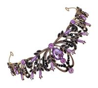 FRCOLOR Accesorio Para El Cabello De Imitación Tiaras De Boda Para Novia De Cumpleaños Rosa Diademas Tiara y Morada Reina Del Cumpleaños Liga Púrpura Acrílico