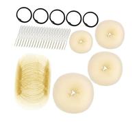 FRCOLOR Accesorios Cabello Kit de Moño Donut con Anillos Elásticos Peinetas Cabello y Herramientas de Peinado Rápido para Fiestas de Boda Uso Diario