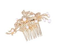 FRCOLOR accesorios para el cabello de la boda Accesorios para el cabello para mujeres accesorios para el cabello de novia patas perla peines peine de novia de de imitación Golden