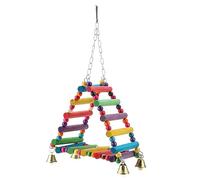 FRCOLOR Accesorios para Jaulas De Pájaros Columpio para Loros Juguete Loro Columpio Triangular Loro Hamaca De Juguete Juguetes a Granel Escalera De Escalada De Madera Masticar