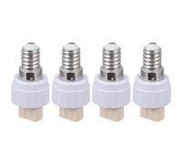 FRCOLOR Adaptador de Bombilla E14 a G9 de Metal y Plástico, 4 Piezas, Conversor de Portalámparas para Lámparas LED Acabado Fino y Compatible para Uso en Salones