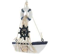 FRCOLOR Adorno Mediterráneo de Madera Modelo de Barco de Vela Pequeño Diseño de Flotador para Decoración de Escritorio y Hogar Estilo Náutico Artesanal