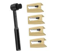 FRCOLOR Aguja Tocadiscos con Cuerpo de Aluminio y Punta de Rubí Resistente y Ligera para Reproductores de Vinilo Cepillo Limpiador