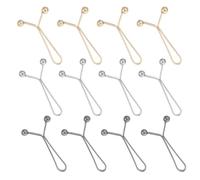 FRCOLOR Ajustador de Cintura para Pantalones Vaqueros 12 Unidades Clips Ajustables Desmontables para Faja de Cintura sin Costuras en Colores Dorado, Negro y Plateado, Adecuado