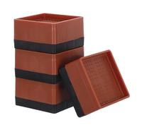 FRCOLOR Almohadillas Antideslizantes para Muebles y Electrodomésticos, de Plástico Marrón, Construcción Resistente para Entrenamiento en Pendiente y Elevación, Paquete de 4 Unidades