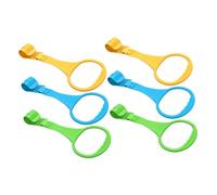 FRCOLOR Anillas para Colgar la Cuna Ñiño Niños, Asas de Anillo de Tiro Manual para Aprender a Caminar, Juego de 6 Anillos de Plástico Seguro y Colorido para Desarrollo de Fuerza, 3 Pares