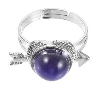 FRCOLOR Anillo Con Gema De Corazón Perforado Que Cambia De Color Anillos Para Mujer Anillos Para El Estado De Ánimo Joyería Para El Estado De Ánimo Anillo De San Valentín Anillo Para