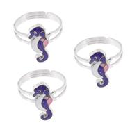 FRCOLOR Anillo De 3 Piezas Descolorido Por La Temperatura Anillo De Aleación De Zinc Joyería Del Estado De Ánimo