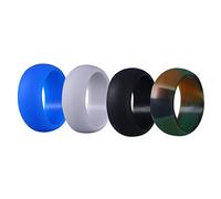 FRCOLOR Anillo de Silicona para Hombre 4 Colores 12# 4 Unidades de Boda y para y