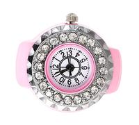FRCOLOR Anillo Para Mujer Relojes De Dedo Dama Anillos De Mujer Marcar Mirar Reloj De Dedo Elástico Oro Ver Mujeres Gold Chapado Ajustable Reloj De Anillo Antiguo Acero Inoxidable Rosa