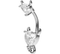 FRCOLOR Anillo para Ombligo de Acero Inoxidable, Seguro Piel, Diseño Delicado y Brillante, Adecuado para Fiestas y Mujeres que Buscan Joyería de Moda