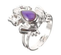 FRCOLOR Anillo Termocrómico Ajustable De 4 Piezas Para Anillo De Humor Unisex Anillo De Emoción Que Cambia De Color Anillo De Humor Para Mujeres Anillo De Humor De Rana Anillo