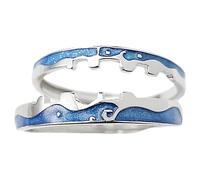 FRCOLOR Anillos Abiertos Para Parejas a Juego Ajustables De Acero Inoxidable Para Novia y Novio, Joyería Romántica Para San Valentín y Uso Diario, Tamaño Único