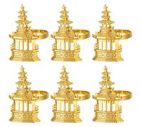 FRCOLOR Anillos Paquete de 6 Piezas de Servilleta Dorados de Aleación para de Mesa y de Mesa para Fiestas y Bodas Elegantes