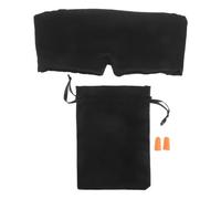 FRCOLOR Antifaz para Dormir Negro con Diadema Ajustable, Tela Suave y Transpirable de Seda Sintética, Máscara Bloqueadora de Luz con Tapones Oídos y Bolsa de Viaje, Adecuado para Descanso