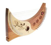 FRCOLOR Arpa de Madera de 19 Cuerdas Tipo Lira, Instrumento Musical Portátil y Delicado, Cómodo de Sostener para Niños y Principiantes Cuerdas Extra y Caja de Púas Color
