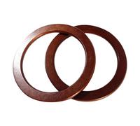 FRCOLOR Asas de Madera para Bolso Diy, Anillos de Madera Redondos 10 Cm Café Oscuro, 2 Piezas, Accesorios Manualidades para Bolsos y Carteras Artesanales