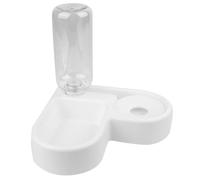 FRCOLOR Automático Bebederos para Mascotas Comedero Doble para Mascotas Dispensador Automático de Agua 500ml PP Forma de Esquina Blanco para Gatos y Perros