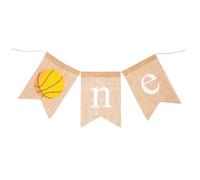 FRCOLOR Bandera de Cumpleaños Resistente y Colgante Decoración Práctica para Fiesta de Año Guirnalda de Banderines de Lino Estilo Rústico con Diseño de Baloncesto para Decoración Hogareña