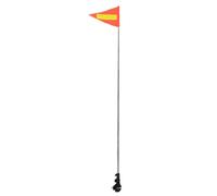 FRCOLOR Bandera Reflectante de Seguridad para Carrito de Ñiño, Mástil Telescópico de 1,6 M en Acero Inoxidable, Color Naranja para Señalización Urbana y Actividades al Aire Libre