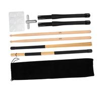 FRCOLOR Baquetas para Batería con Cepillo Retráctil y Llave de Afinación Kit de Instrumentos de Percusión de Madera con Bolsa de Almacenamiento para Principiantes y Músicos de Jazz