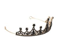 FRCOLOR Barroca Barroco Coronas De Reina De La Boda Para Novias Reina Barroca Enjoyada Oro y Nupcial Tiaras Dulce Novia De La Boda Retro Accesorios Fiesta Black Aleación