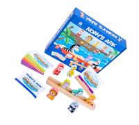 FRCOLOR Bloques de Construcción Educativa Arca de para Juguetes de Clasificación y Rompecabezas para Desarrollo Cognitivo Regalo de Cumpleaños Infantil de Madera Montessori para Niñas