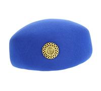 FRCOLOR boinas sombreros de boina para mujer sombreros de azafata gorra de azafata decoración sombrero de asistente de aerolínea accesorio de cosplay de azafata sintió Azul