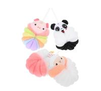 FRCOLOR Bola de Baño Exfoliante para Ducha 4 Piezas Tamaño Pequeño Diseño Animal Práctico para Cuidado Corporal Familiar Esponja Esponjosa para Uso Diario en Baño