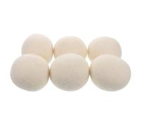 FRCOLOR Bolas De Secadora De Lana Blanca 6 Cm 6 Piezas Antienredos Suavizantes Naturales Para Lavado Secado Ropa Doméstico Reducción Estática Atrapa Pelusa Uso Lavadora Secadora