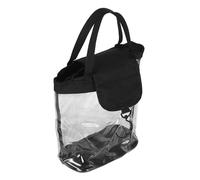 FRCOLOR Bolsa Aseo Transparente con y Gancho Bolsa de Viaje para Maquillaje Organizador Cosmético Portátil para Baño y Ducha Cierre Seguro con Cordón y Botón Magnético Compartimentos