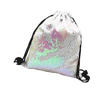 FRCOLOR Bolsa Cordón De Poliéster Reversible Mochila Lentejuelas Color Rosa Para Excursiones Diurnas y Actividades Al Aire Mochila Cordón Para Viajes y Aventuras