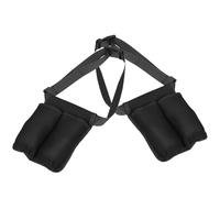 FRCOLOR Bolsa de Cintura para Botellas de Masaje Negra, Riñonera Ajustable con Dos Bolsillos para Aceites Esenciales, Cinturón Porta Loción para Terapeutas y Esteticistas,