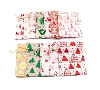 FRCOLOR Bolsa De De Navidad 12 Unidades Bolsa De Tela Diseño De Cinta Neceser Artículos