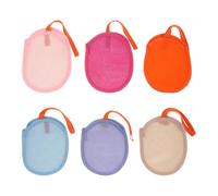 FRCOLOR Bolsa de Malla para Jabón 6 Piezas Espuma Rápida Tamaño Ovalado Colores Surtidos Rosa Fuerte Azul Claro Naranja Morado Caqui Rosa Exfoliante para Ducha y Viaje