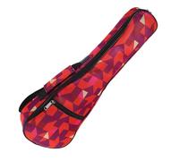 FRCOLOR Bolsa Mochila Protectora Diseño Geométrico para Ukulele de 21 Pulgadas Rojo Material Oxford Grueso y Acolchado Adecuado para Viajes y Uso en Casa