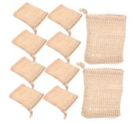 FRCOLOR Bolsas De Jabón De Espuma Para Baño 10 Unidades 9x14 Cm Algodón y Lino Cordón Para Exfoliación y Conservación De Jabón Uso Diario y Reutilizable