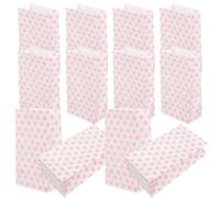 FRCOLOR Bolsas de Papel para Dulces Estampado de Puntos 25 Unidades Tamaño Pequeño Papel Kraft Rosa para Fiesta Regalos Comunión Envoltorio Decorativo Niños