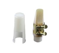 FRCOLOR Boquilla de Saxofón de Resina Blanca con Accesorios Musicales Ligadura de Metal para del Sonido y Rendimiento para Instrumentos Musicales