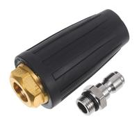 FRCOLOR Boquilla para Hidrolavadora de Alta Presión Turbo Giratoria 1/4 Pulgadas 4000psi Conexión Rápida, Material de Goma y Acero Inoxidable para Limpieza Industrial